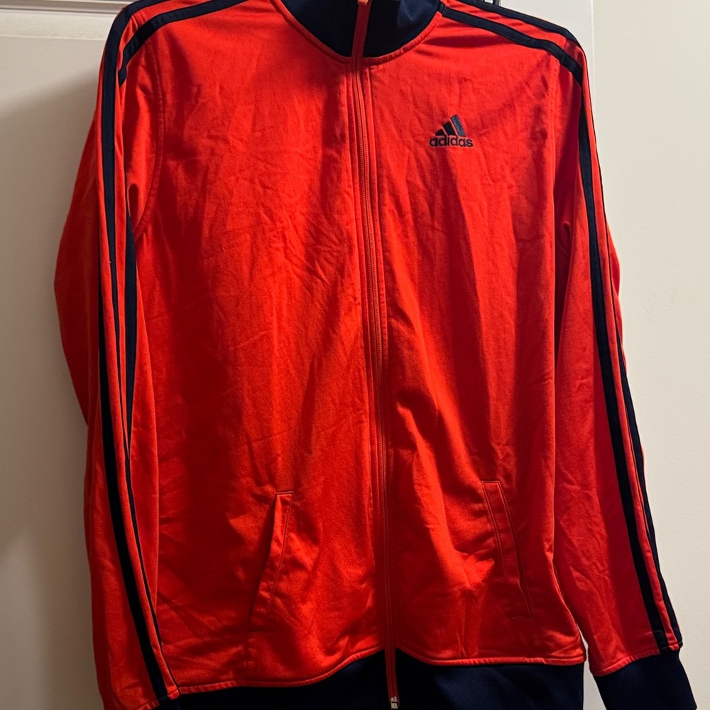 Adidas Vibrant Red Zip-Up Jacket
